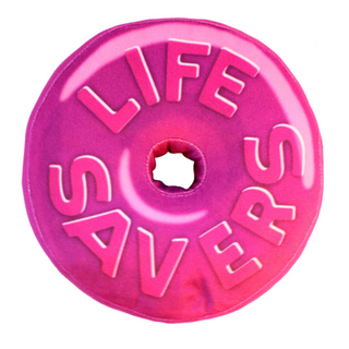 Life Savers Round Purple Pillow With Hole