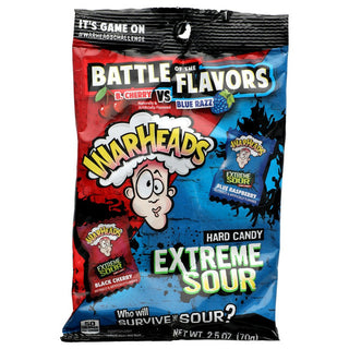 WARHEADS Black Cherry Vs  Blue Razz Hard Candy Extreme Sour