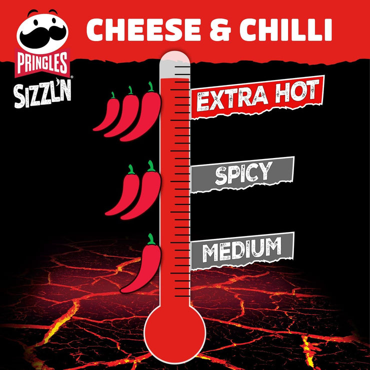Pringles Sizzl\'n Extra Hot Cheese Xotiks Snackrite – Chilli 